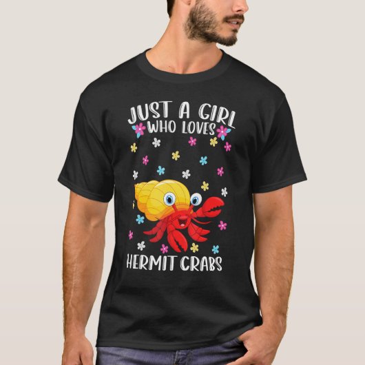 T-shirt Juste Une Fille Qui Aime Le Crabe Hermite Crabe mi (Devant)