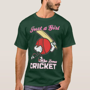 T-shirt Juste une fille qui aime le cricket