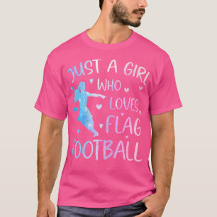 T-shirt Juste Une Fille Qui Aime Le Drapeau Football Drôle
