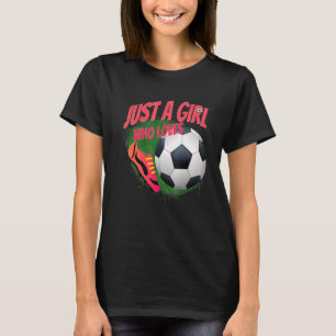 T-shirt Juste Une Fille Qui Aime Le Football Ball Nettoie 