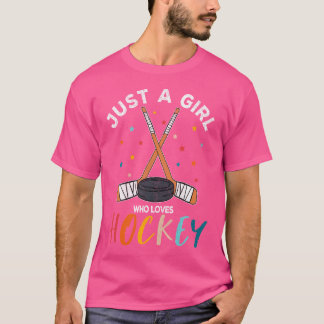 T-shirt Juste Une Fille Qui Aime Le Hockey Sur Glace Pour 