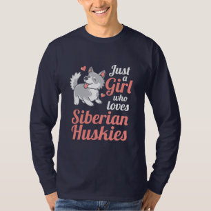 T-shirt Juste une fille qui aime le Husky Sibérien