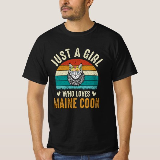 T-shirt Juste Une Fille Qui Aime Le Maine Coon (Devant)