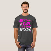 T-shirt Juste une fille qui aime le Motocross (Devant entier)
