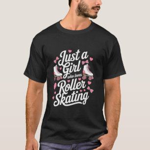 T-shirt Juste Une Fille Qui Aime Le Patin À Roulettes 70s