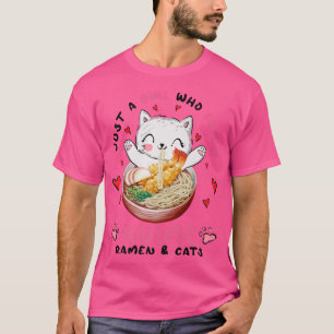 T-shirt Juste Une Fille Qui Aime Le Ramen Anime Et Les Cha