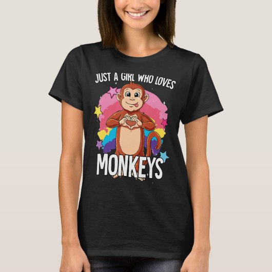 T-shirt Juste Une Fille Qui Aime Le Singe Des Singes (Devant)