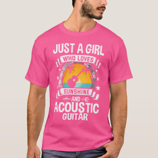 T-shirt Juste Une Fille Qui Aime Le Soleil Et La Guitare A