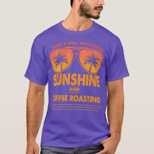 T-shirt Juste Une Fille Qui Aime Le Soleil Et Le Café Gril