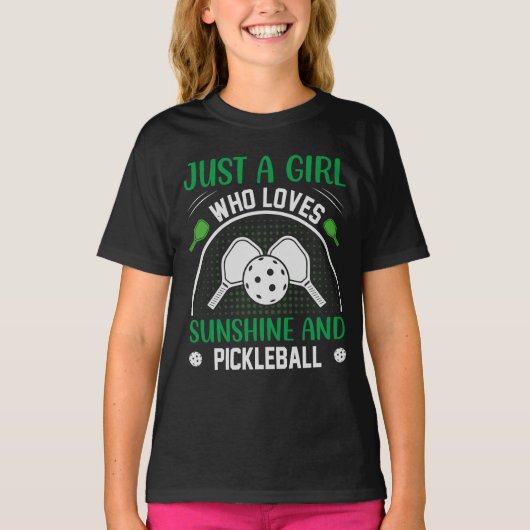 T-shirt Juste Une Fille Qui Aime Le Soleil Et Le Picklebal (Devant)