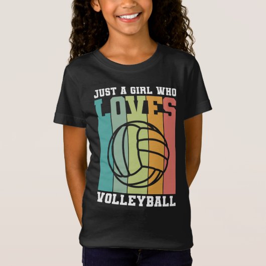 T-Shirt Juste une fille qui aime le volleyball (Devant)