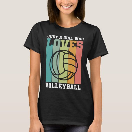 T-shirt Juste une fille qui aime le volleyball (Devant)