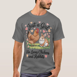 T-shirt Juste une fille qui aime l'élevage de lapins poule