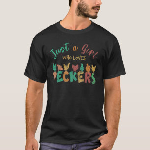 T-shirt Juste une fille qui aime l'élevage de poulets Peck