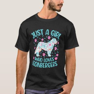 T-shirt Juste Une Fille Qui Aime Leonberger Floral Femmes