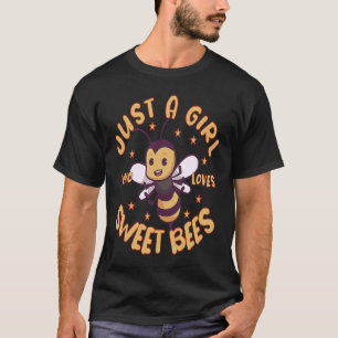 T-shirt Juste une fille qui aime les abeilles sucrées Miel