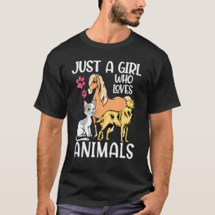 T-shirt Juste Une Fille Qui Aime Les Animaux Chien Chat Ch