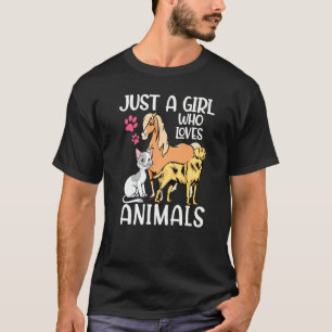 T-shirt Juste Une Fille Qui Aime Les Animaux Chien Chat Ch