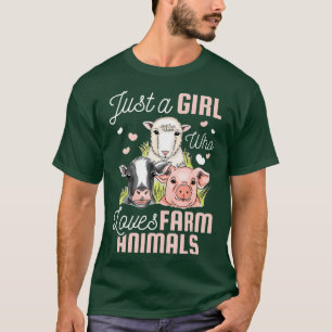 T-shirt Juste une fille qui aime les animaux de ferme