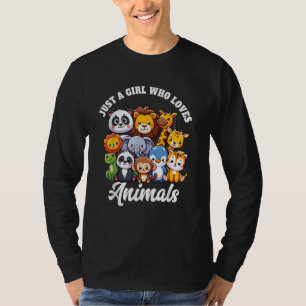 T-shirt Juste une fille qui aime les animaux sauvages mign