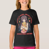T-shirt Juste une fille qui aime les animes et les chiens (Devant)
