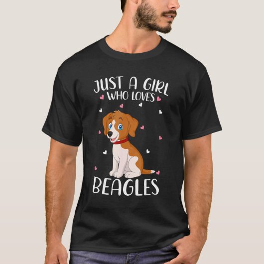 T-shirt Juste une fille qui aime les Beagles Beagle (Devant)