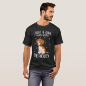 T-shirt Juste une fille qui aime les Beagles Beagle (Devant entier)