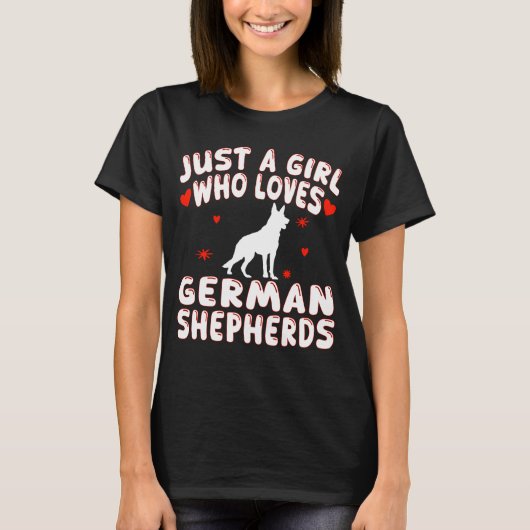T-shirt Juste Une Fille Qui Aime Les Bergers Allemands (Devant)