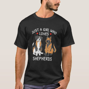 T-shirt Juste une fille qui aime les bergers australiens a