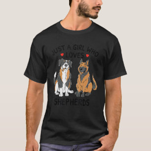 T-shirt Juste une fille qui aime les bergers australiens b