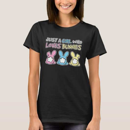 T-shirt Juste Une Fille Qui Aime Les Bunnies Mignonnes Lap (Devant)