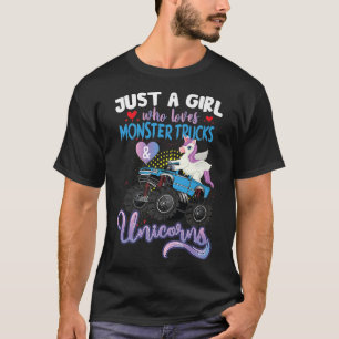 T-shirt Juste une fille qui aime les camions monstres et l