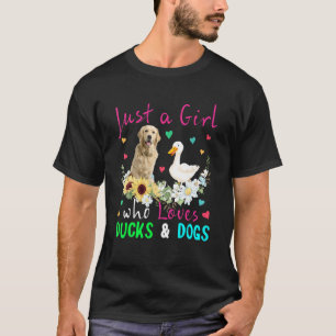 T-shirt Juste Une Fille Qui Aime Les Canards Et Chiens Flo
