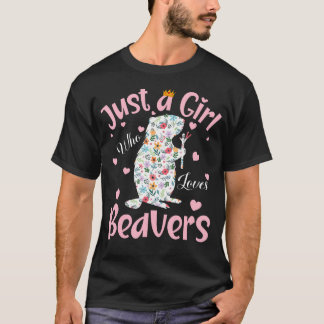 T-shirt Juste une fille qui aime les castors Femmes Filles