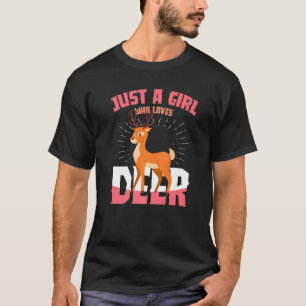 T-shirt Juste Une Fille Qui Aime Les Cerfs Animaux Sauvage