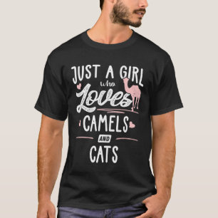 T-shirt Juste une fille qui aime les chameaux et les chats