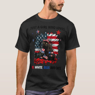 T-shirt Juste Une Fille Qui Aime Les Chats Bleus Rouge Bla