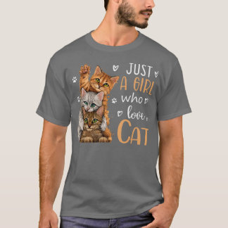 T-shirt Juste Une Fille Qui Aime Les Chats Cadeaux Amoureu