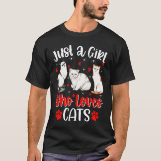 T-shirt Juste Une Fille Qui Aime Les Chats Chat Mignon Cha