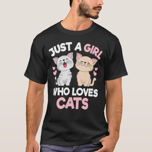 T-shirt Juste Une Fille Qui Aime Les Chats Cute Chat Love (Devant)