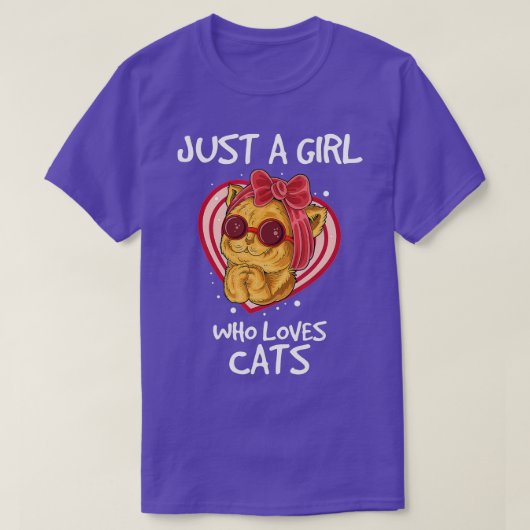 T-shirt Juste Une Fille Qui Aime Les Chats Drôle Mignonne  (Design devant)