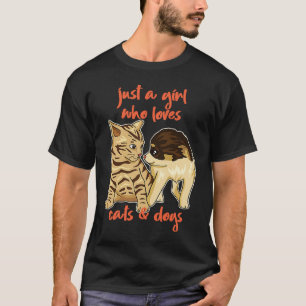 T-shirt Juste Une Fille Qui Aime Les Chats Et Chiens Chien