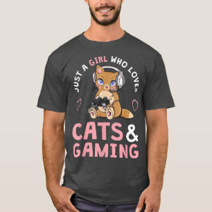 T-shirt Juste Une Fille Qui Aime Les Chats Et Jouer Mignon