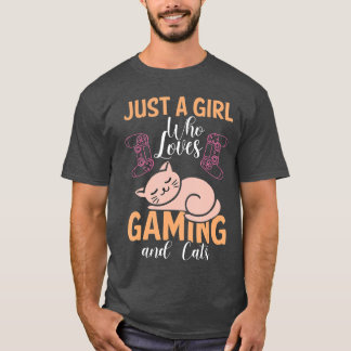 T-shirt Juste une fille qui aime les chats et les jeux de