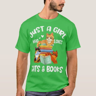 T-shirt Juste une fille qui aime les chats et les livres72