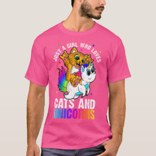 T-shirt Juste Une Fille Qui Aime Les Chats Et Les Unicorne