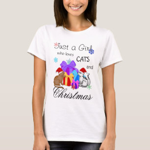 T-shirt Juste une fille qui aime les chats et Noël