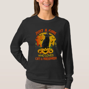 T-shirt Juste Une Fille Qui Aime Les Chats & Halloween Cha
