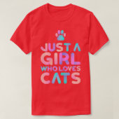 T-shirt Juste une fille qui aime les chats mignonne Amoure (Design devant)
