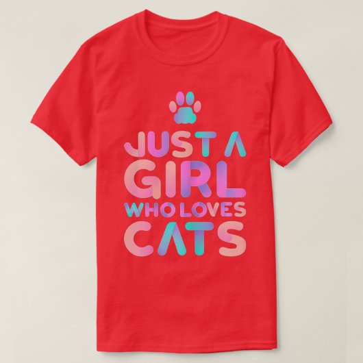 T-shirt Juste une fille qui aime les chats mignonne Amoure (Design devant)